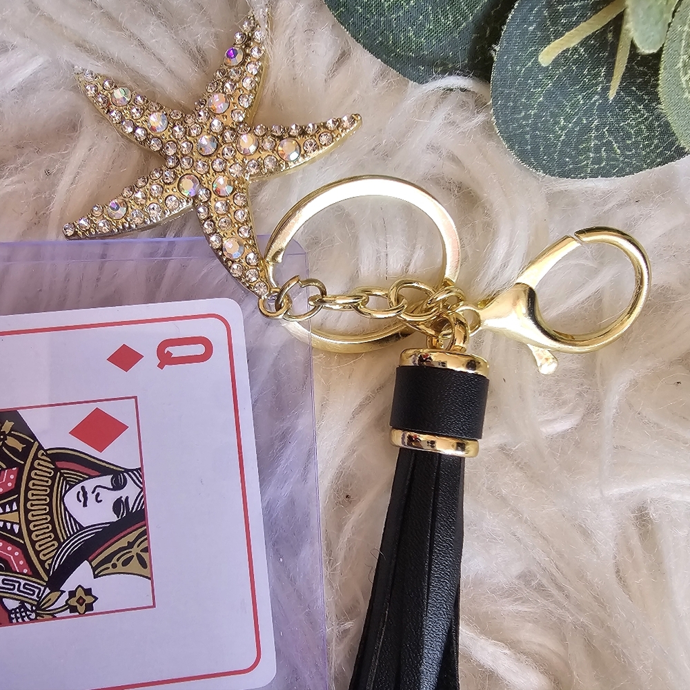 Dior Black and Gold Keychain with Starfish Charm - Picture 5 of 8